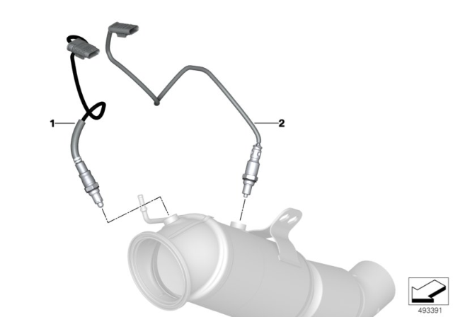 2020 BMW M340i xDrive Lambda Probe Fixings Diagram