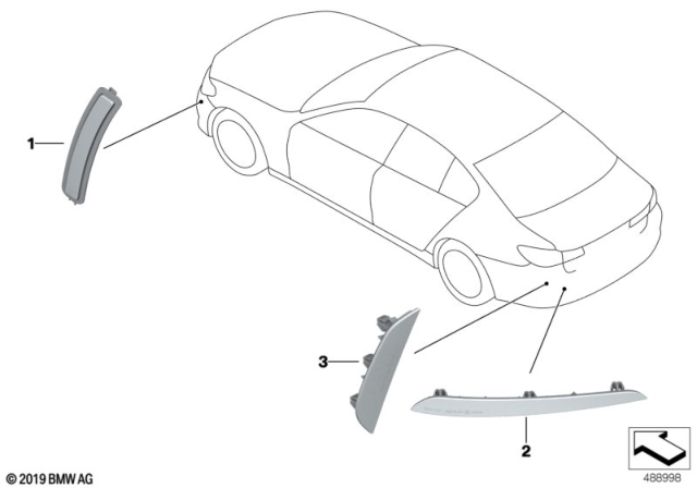 2019 BMW M5 Rear Reflector,Rear Right Diagram for 63147857006