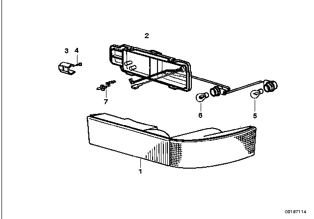 1995 BMW 840Ci Coupe Turn Signal Light Lens Left Diagram for 63111383945