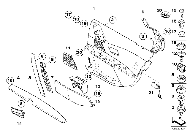 2009 BMW M5 Door Trim, Rear Diagram 1