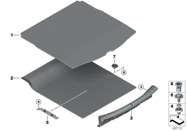 2020 BMW 330i Trim Panel, Rear Trunk / Trunk Lid Diagram 1