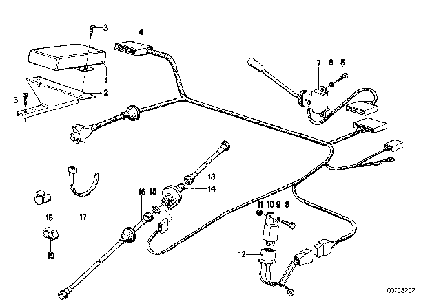 1984 BMW 633CSi Speedo Cable Intermediate Part Diagram for 62121368176