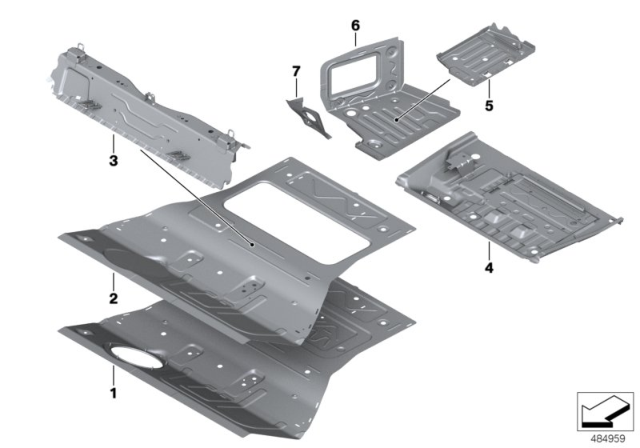 2020 BMW X3 Mounting Parts For Trunk Floor Panel Diagram