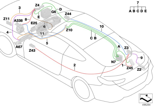 2019 BMW M850i xDrive Supply Cable Main Wiring Harness Diagram