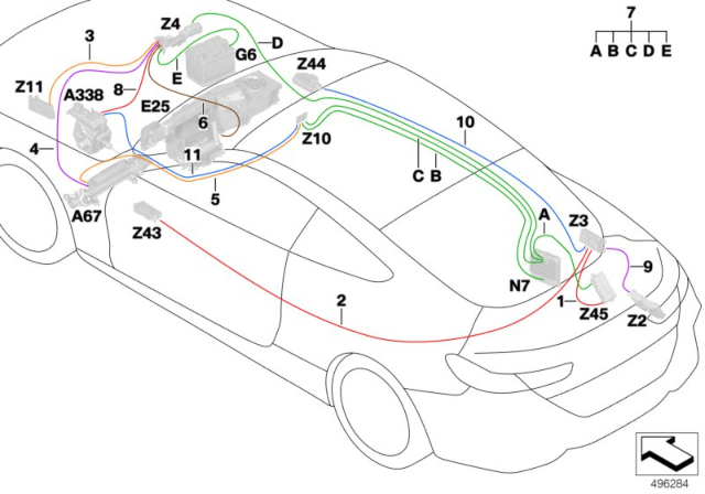 2020 BMW 840i xDrive Supply Cable Main Wiring Harness Diagram