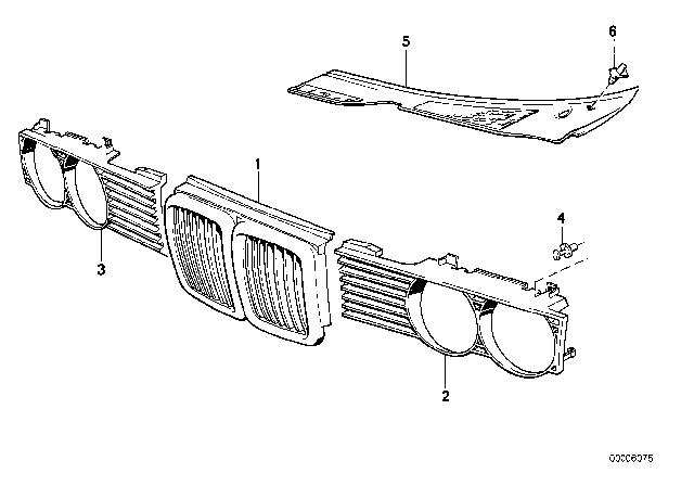 1991 BMW 735iL Grille Center Diagram for 51131908697