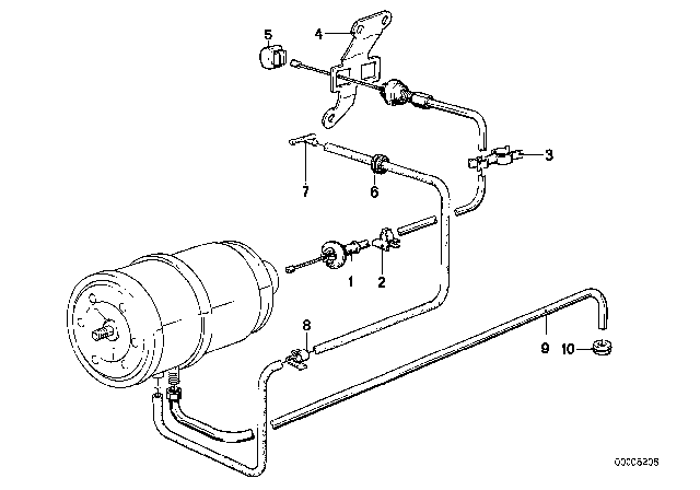 1983 BMW 633CSi Bowden Cable Diagram