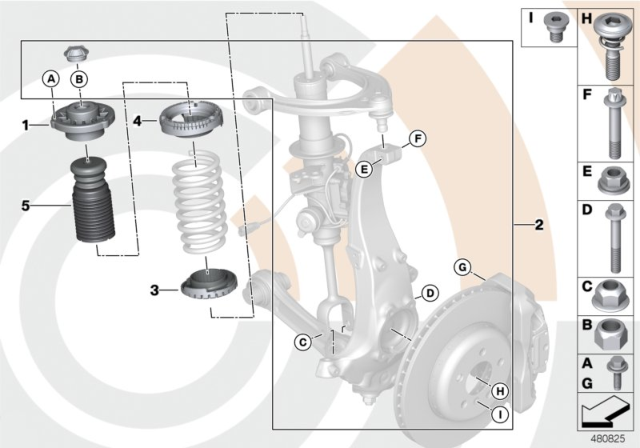2013 BMW 650i xDrive Gran Coupe Installation Kit Support Bearing Diagram 1