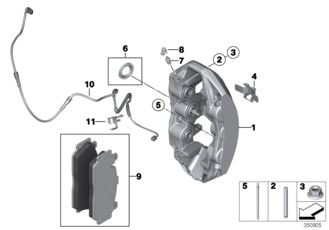 2015 BMW M6 Disc Brake Pad Repair Kit Diagram for 34112284370