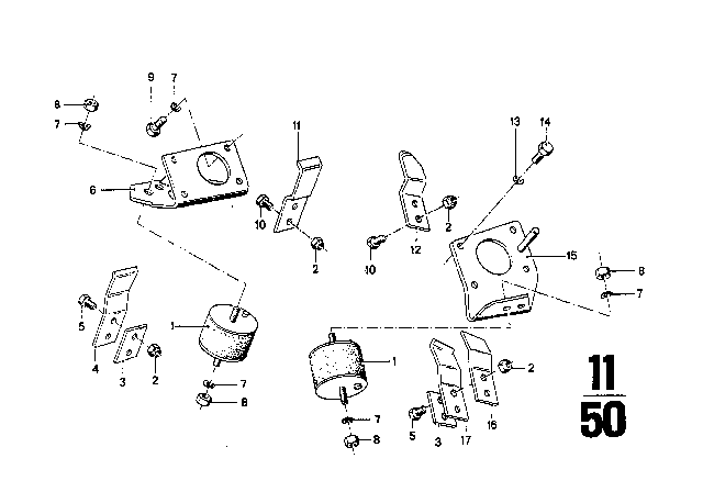 1970 BMW 2500 Engine Suspension Diagram