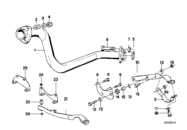 1985 BMW 524td Exhaust Pipe Diagram