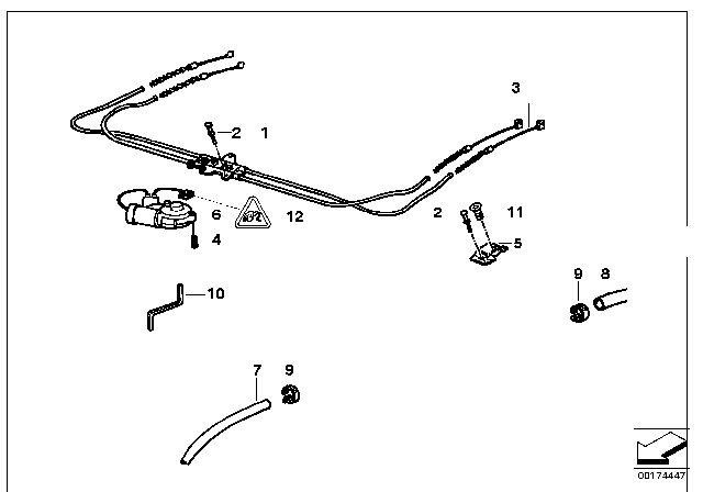 1993 BMW 318i Sliding Lifting Roof Drive Diagram