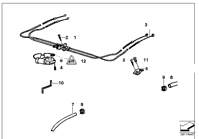 1993 BMW 318is Sliding Lifting Roof Drive Diagram