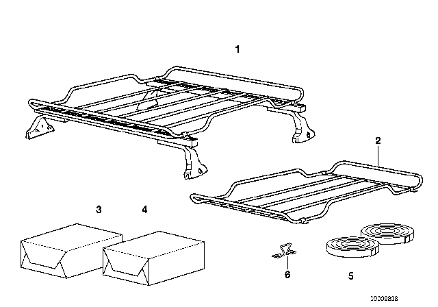 1993 BMW 740i Luggage Basket Diagram