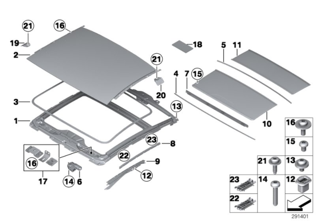 2015 BMW M6 Lift-Up-And-Slide-Back Sunroof Diagram