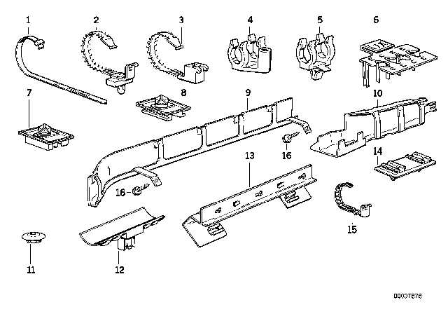 1988 BMW 750iL Various Cable Clamps Diagram 1