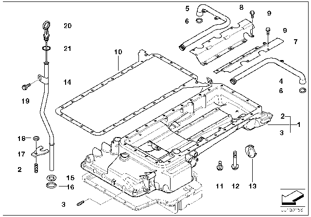 2003 BMW M5 Dipstick Diagram for 11431407931