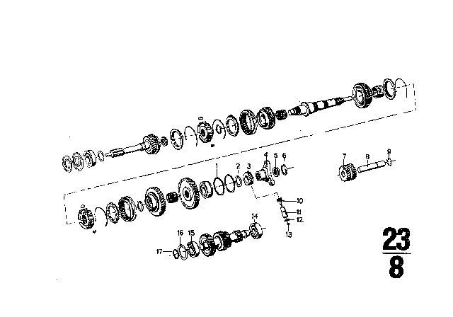 1970 BMW 2800 Output Flange Diagram for 23211201329