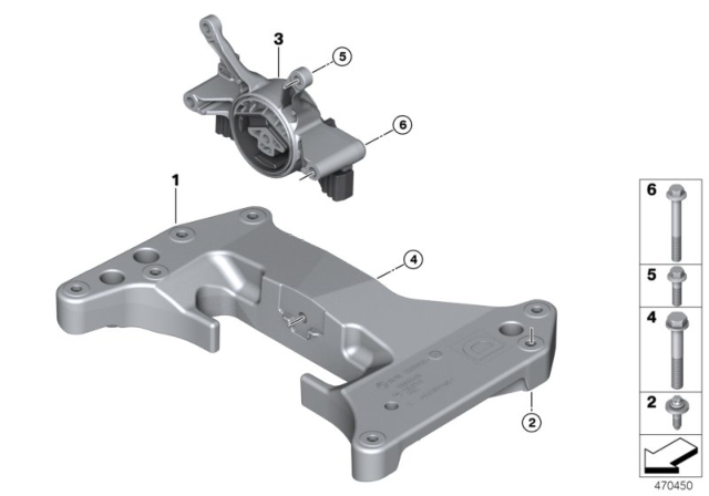 2020 BMW 740i Gearbox Mount Diagram for 22326862575