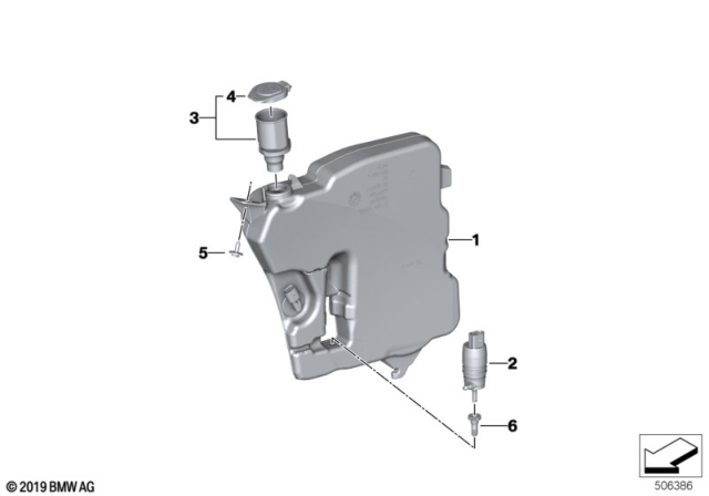 2019 BMW Z4 FILLER PIPE FOR WASH CONTAIN Diagram for 61667454460