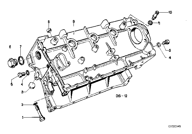 1982 BMW 320i Engine Block & Mounting Parts Diagram 1