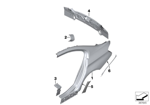 2015 BMW 328i xDrive Side Panel / Tail Trim Diagram