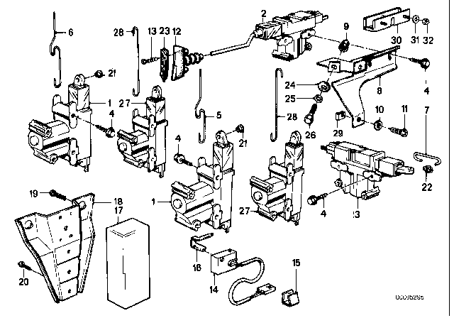 1984 BMW 325e Central Locking System Diagram