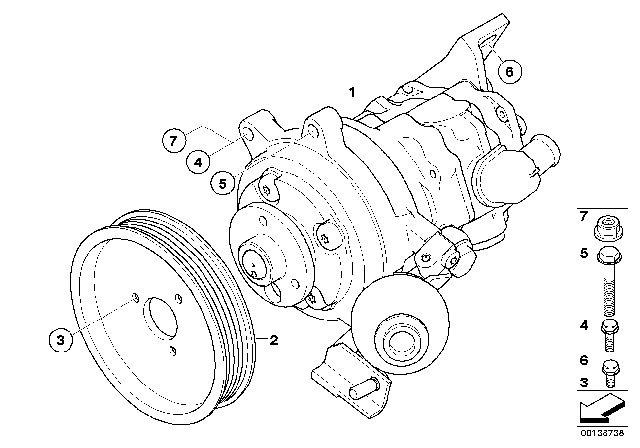 2004 BMW 645Ci Power Steering Pump Diagram 3