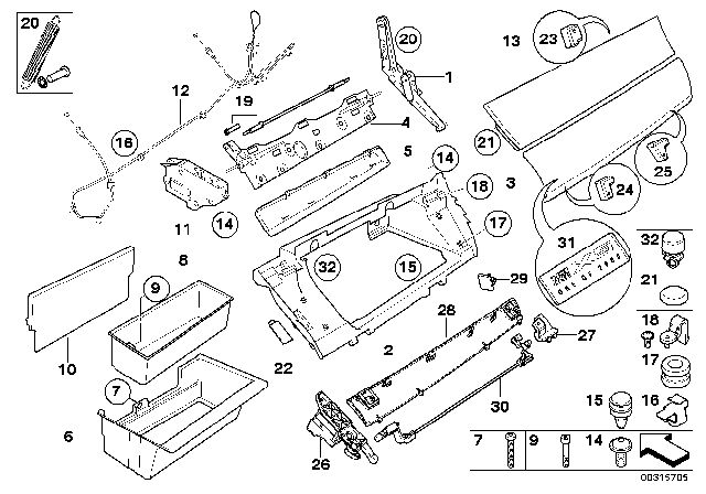 2010 BMW X5 Glove Box Diagram