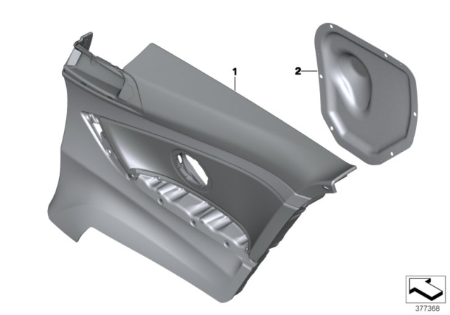 2015 BMW 435i Lateral Trim Panel Diagram