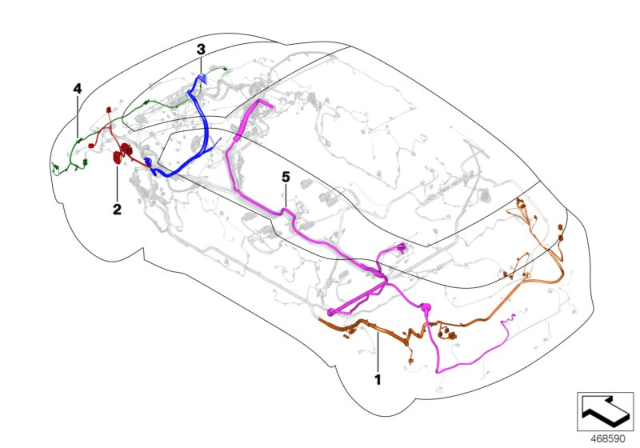 2016 BMW i3 Repair Cable, Rear Diagram for 61129349558