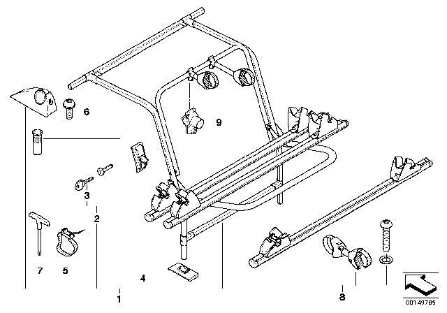 2003 BMW X5 Installation Kit Rear Carrier Diagram for 82710301686
