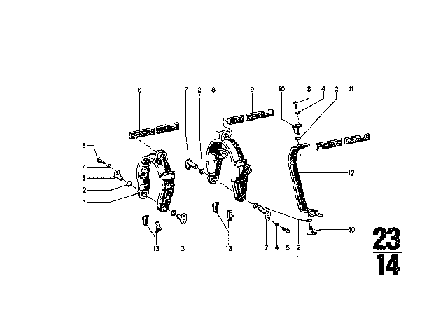 1969 BMW 2800CS Inner Gear Shifting Parts (ZF S5-16) Diagram