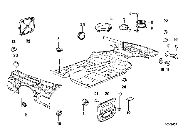 1984 BMW 733i Cover Lid Diagram for 41125676192