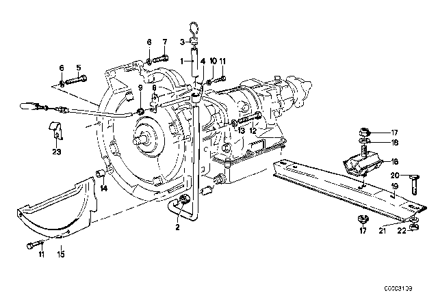 1983 BMW 733i Covering Plate Diagram for 24111205542