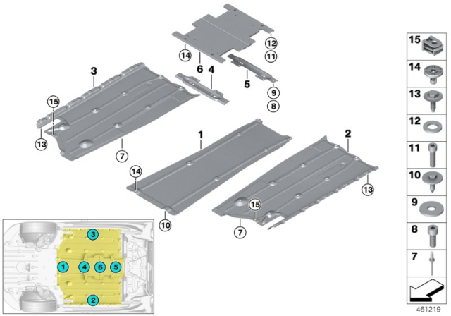 2016 BMW i8 Underfloor Coating Diagram