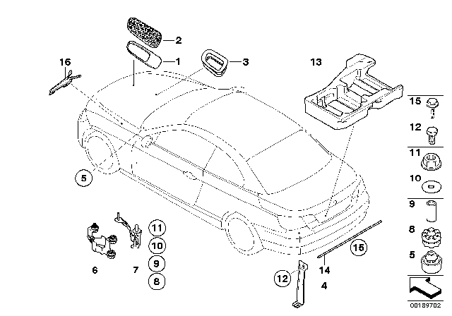 2009 BMW M3 Various Body Parts Diagram