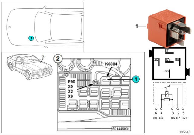 1997 BMW 328i Relay, Secondary Air Pump Diagram