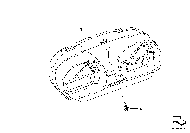 2006 BMW Z4 Instrument Cluster Speedometer Diagram for 62109168180