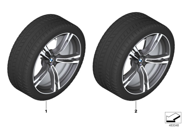 2020 BMW M5 Winter Wheel With Tire M Double Spoke Diagram