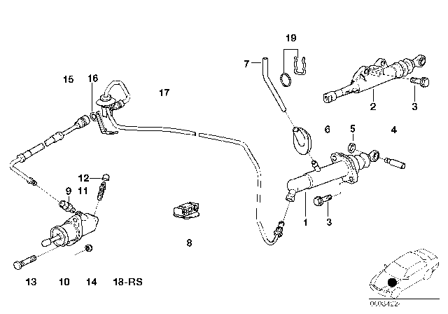 2001 BMW 540i Connecting Line Diagram for 21521164429