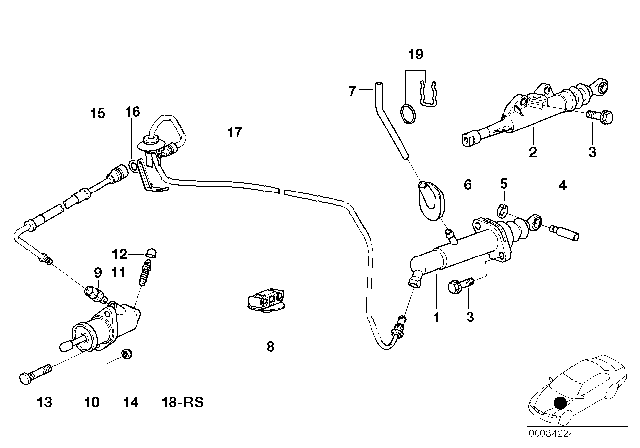 2001 BMW 540i Input Cylinder Clutch Diagram for 21526758828