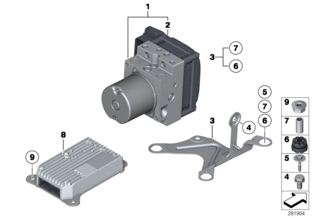 2013 BMW ActiveHybrid 5 Dsc Hydraulic Unit Diagram for 34516860157