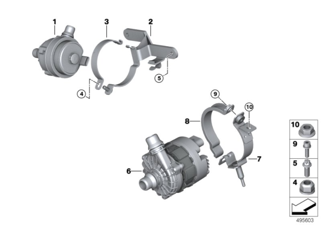 2020 BMW X4 M Electric Water Pump / Mounting Diagram