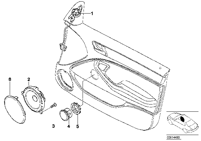 2005 BMW 330i Loudspeaker Hifi, Mid-Range Diagram for 65138374750