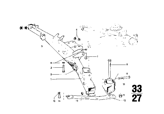 1972 BMW 2002 Rear Axle Carrier Diagram 2