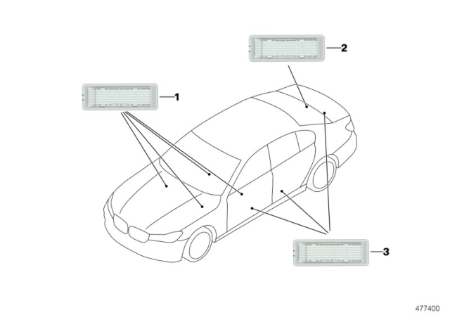 2018 BMW 740e xDrive Various Interior Lights Diagram 2