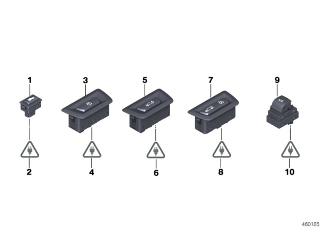 2016 BMW X3 Switch, Locking Systems Diagram