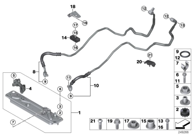 2008 BMW X6 Heat Exchanger / Transmission Oil Cooler Line Diagram