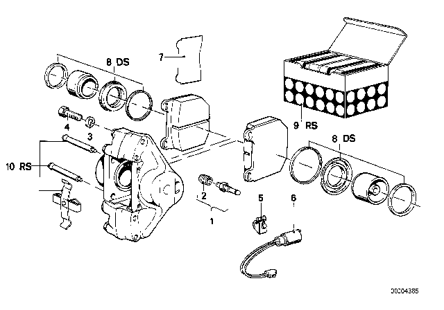 1977 BMW 320i Repair Set Brake Caliper Diagram for 34111116618